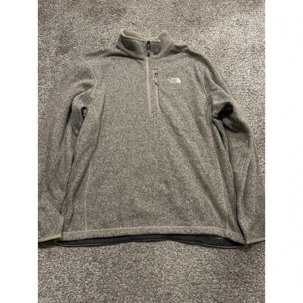 The North Face Gordon Lyons Brown Tech Pullover‎ Fleece Jacket XL Polyester
